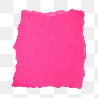 Png ripped paper note sticker, pink design, transparent background