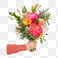 Assorted flower bouquet png sticker, botanical, transparent background