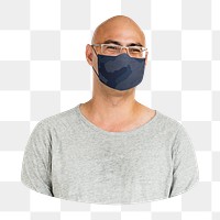 Man with mask png sticker, transparent background