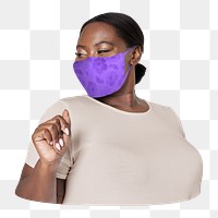 Woman with mask png sticker, transparent background