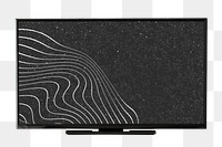 Smart TV png black screen sticker, transparent background