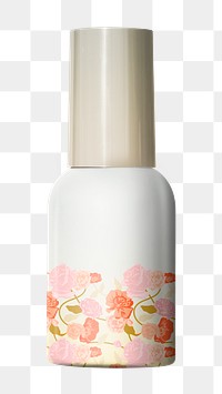 Beauty product png floral skincare packaging sticker, transparent background