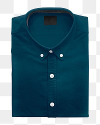 PNG dark turquoise folded shirt sticker, transparent background
