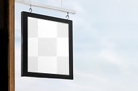 Square sign png transparent mockup