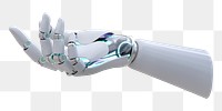 Robot hand png sticker, transparent background