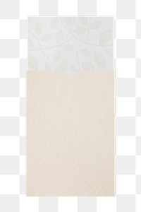 Floral card png beige envelope sticker, transparent background