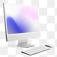 Personal computer png digital device sticker, transparent background