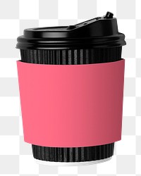 Pink coffee cup png sticker, transparent background