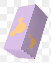 Beauty product box png sticker, purple abstract design on transparent background