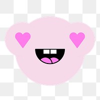 Heart-eyes monster png sticker, cartoon illustration, transparent background