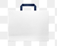 White paper shopping bag png, transparent background