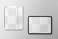 Tablet screen, case png mockup, transparent design