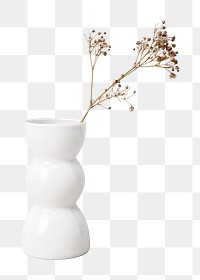 Abstract flower vase png, transparent background