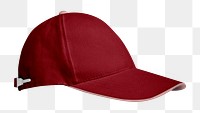 Red baseball cap png, transparent background