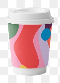 Colorful coffee cup png, transparent background