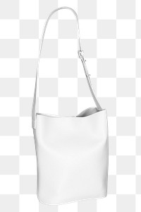 White shoulder bag png, transparent background