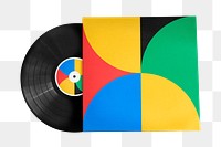 Vinyl record cover png, transparent design