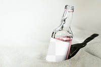 Glass bottle png transparent mockup
