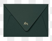 Green envelope png, stationery on transparent background