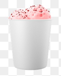 Blank ice-cream container png sticker, transparent background