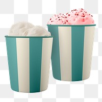 Striped ice-cream container png sticker, transparent background