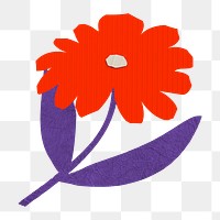 Red daisy flower png sticker, transparent background