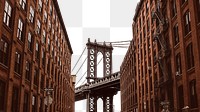 Manhattan Bridge png border sticker, transparent background