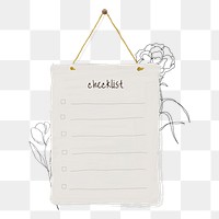 Checklist paper png sticker, stationery doodle, transparent background