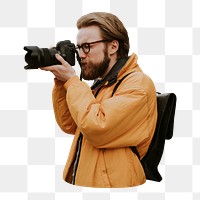 Photographer png sticker, transparent background