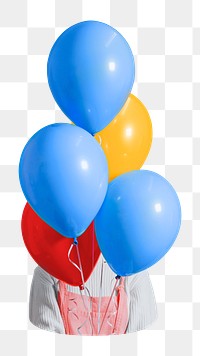 Blue balloon png sticker, transparent background