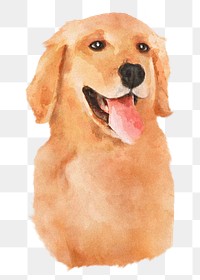 PNG Golden Retriever dog, paper craft element, transparent background