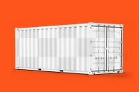 Shipping container png mockup, 3D cargo, transparent design