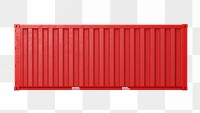 Red shipping container png sticker, 3D cargo on transparent background