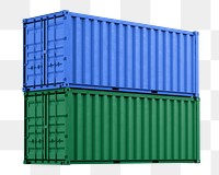 Shipping container png sticker, 3D cargo on transparent background