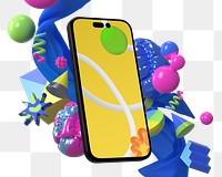 Abstract smartphone screen png sticker, digital device, transparent background