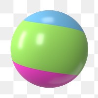 Colorful shiny ball png sticker, 3D rendering graphic, transparent background