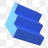 Blue 3D stairs png sticker, geometric shape, transparent background