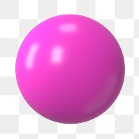 Pink shiny ball png sticker, 3D geometric shape, transparent background