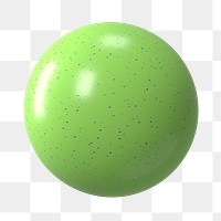 Green shiny ball png sticker, 3D geometric shape, transparent background