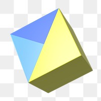 Yellow cube shape png sticker, 3D geometric graphic, transparent background