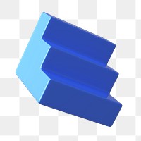 Blue 3D stairs png sticker, geometric shape, transparent background