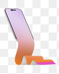 3D smartphone screen png sticker, digital device, transparent background