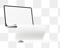 3D Laptop png sticker, transparent background