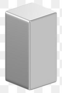 PNG metallic rectangular prism, 3D geometric shape, transparent background