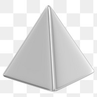 Metallic pyramid png 3D geometric shape, transparent background