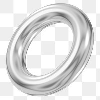 Metallic ring png 3D geometric shape, transparent background