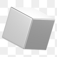 Metallic cube png 3D geometric shape, transparent background