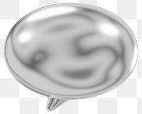 Metallic speech bubble png, transparent background