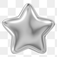 Metallic star png icon, transparent background