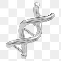 DNA helix png 3D metallic, transparent background